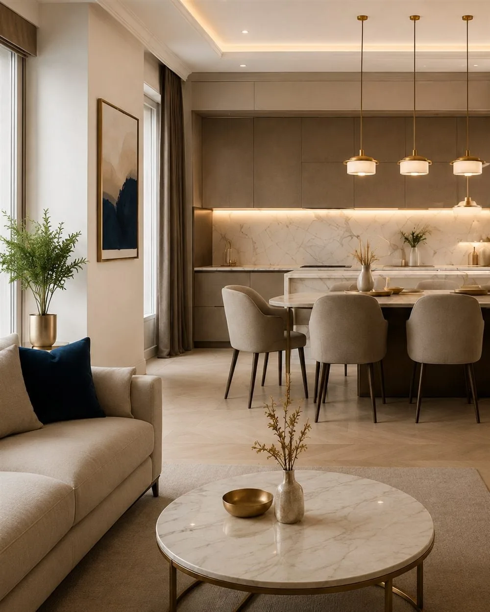 Comfortable Valencia home interior heated and cooled by an aerotermia system